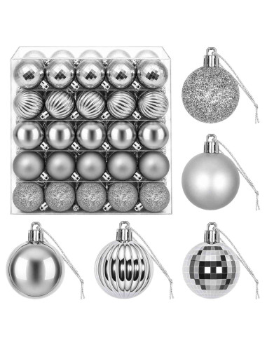 Set di Palline di Natale 100 pz Grigio 4 cm Polistirolo
