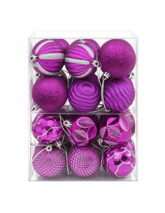 Set di Palline di Natale 36 pz Lillà 6 cm Polistirolo 2