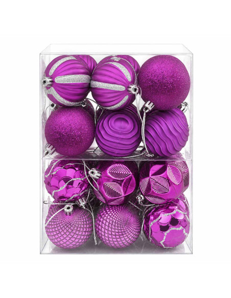 Set di Palline di Natale 36 pz Lillà 6 cm Polistirolo
