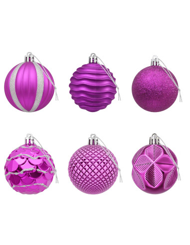 Set di Palline di Natale 36 pz Lillà 6 cm Polistirolo
