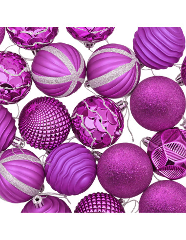 Set di Palline di Natale 36 pz Lillà 6 cm Polistirolo
