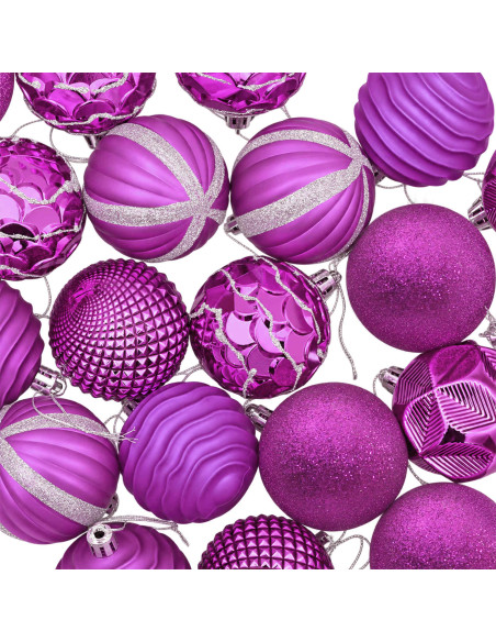 Set di Palline di Natale 36 pz Lillà 6 cm Polistirolo