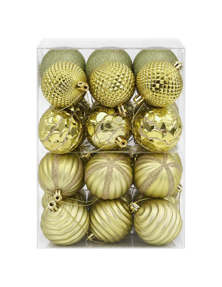Set di Palline di Natale 36 pz Verde chiaro 6 cm Polistirolo