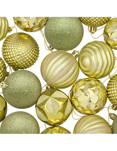 Set di Palline di Natale 36 pz Verde chiaro 6 cm Polistirolo