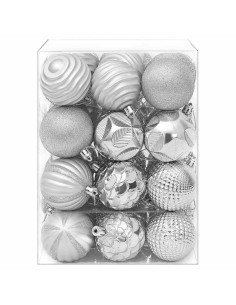 Set di Palline di Natale 36 pz Argento 6 cm Polistirolo 2