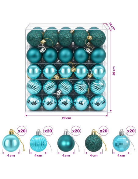 Set di Palline di Natale 100 pz Verde 4 cm Polistirolo