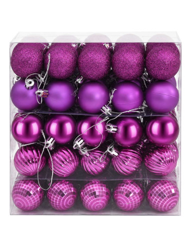 Set di Palline di Natale 100 pz Lillà 4 cm Polistirolo