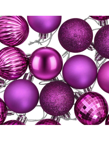 Set di Palline di Natale 100 pz Lillà 4 cm Polistirolo