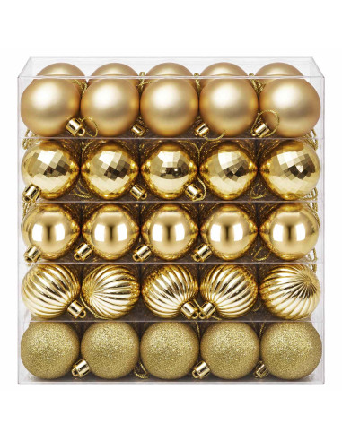 Set di Palline di Natale 100 pz Oro 4 cm Polistirolo