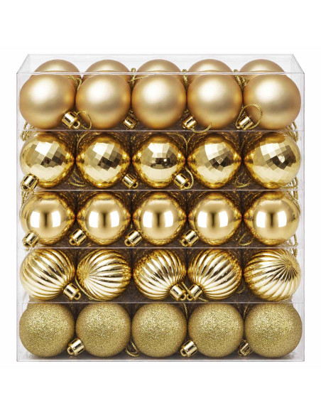 Set di Palline di Natale 100 pz Oro 4 cm Polistirolo