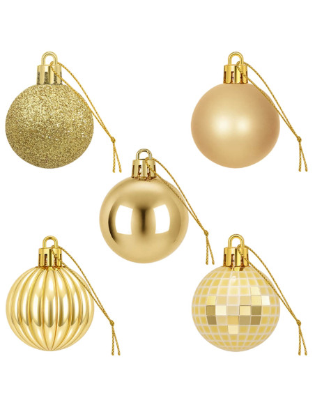 Set di Palline di Natale 100 pz Oro 4 cm Polistirolo