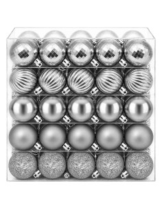 Set di Palline di Natale 100 pz Grigio 4 cm Polistirolo 2