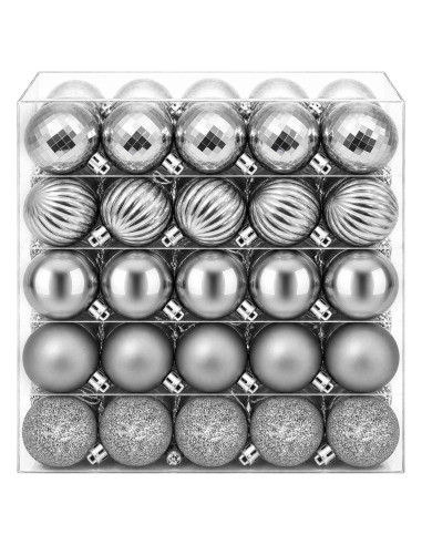 Set di Palline di Natale 100 pz Grigio 4 cm Polistirolo