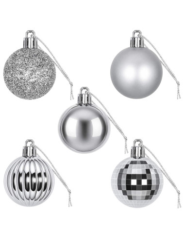 Set di Palline di Natale 100 pz Grigio 4 cm Polistirolo