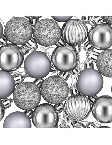 Set di Palline di Natale 100 pz Grigio 4 cm Polistirolo