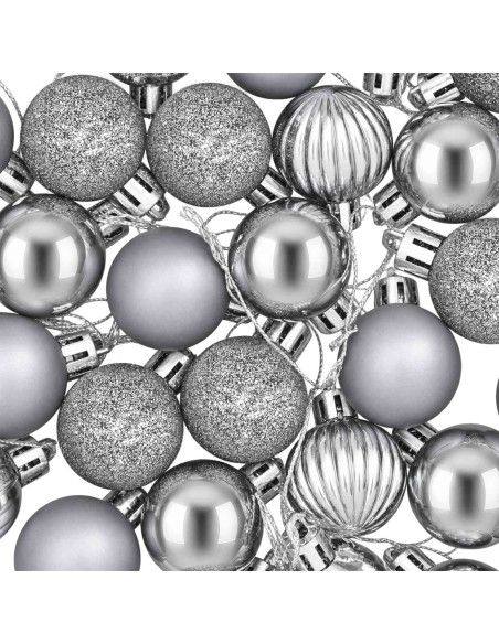 Set di Palline di Natale 100 pz Grigio 4 cm Polistirolo