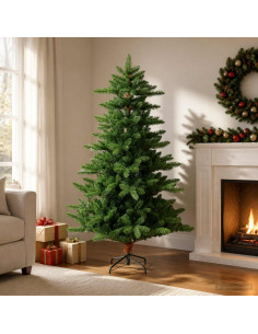 Albero di Natale artificiale 150 cm PVC e Metallo Verde