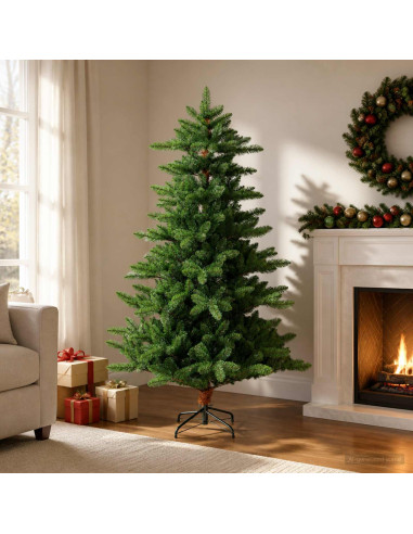 Albero di Natale artificiale 150 cm PVC e Metallo Verde