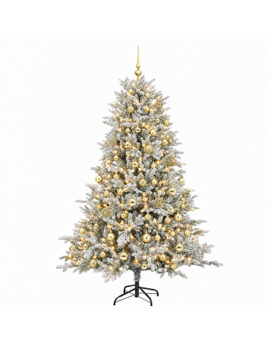 Albero di Natale Artificiale con Palline 180 cm 300 LED