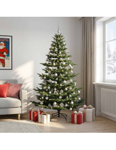 Albero di Natale artificiale con palline 240 cm 300 LED