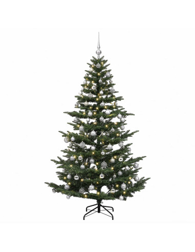 Albero di Natale artificiale con palline 240 cm 300 LED