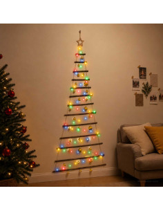 Albero di Natale appeso con palle 180 cm 100 LED Multicolore