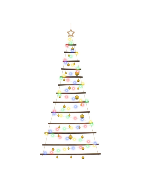 Albero di Natale appeso con palle 180 cm 100 LED Multicolore