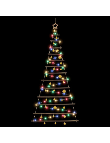 Albero di Natale appeso con palle 180 cm 100 LED Multicolore