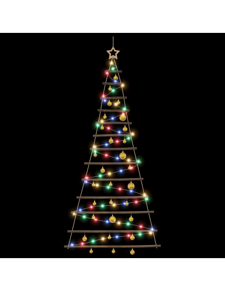 Albero di Natale appeso con palle 180 cm 100 LED Multicolore