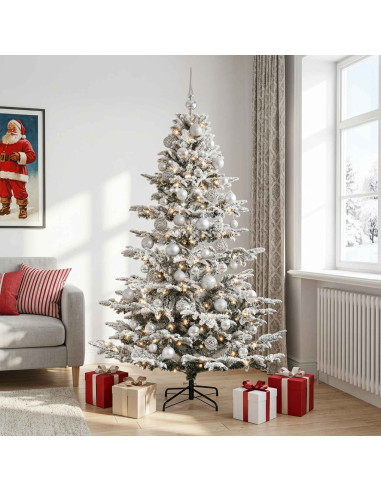 Albero di Natale artificiale con palline 180 cm 300 LED