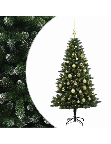 Albero di Natale Artificiale con Palline 150 cm 150 LED