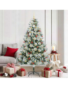 Albero di Natale artificiale Verde e bianco 180 cm
