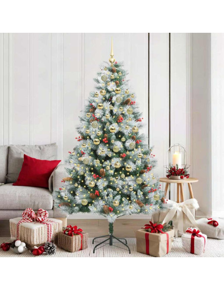 Albero di Natale artificiale Verde e bianco 180 cm