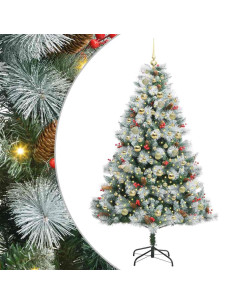 Albero di Natale artificiale Verde e bianco 180 cm 2