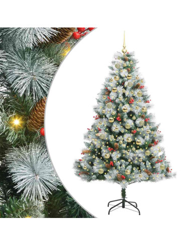 Albero di Natale artificiale Verde e bianco 180 cm