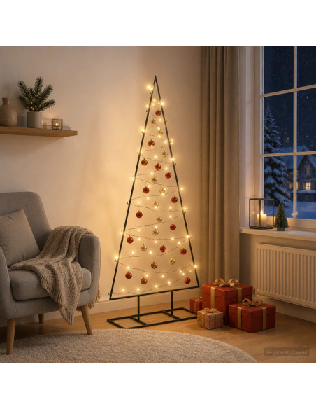 Albero di Natale in metallo con LED KUOPIO 125 cm Bianco caldo