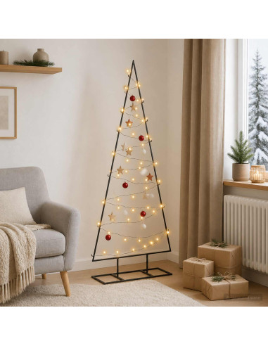 Albero di Natale in metallo con LED KUOPIO 125 cm Bianco caldo
