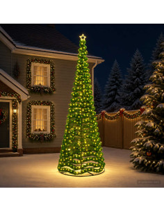 Albero di Natale in tinsel con luci LED e base EKENAS 400 cm