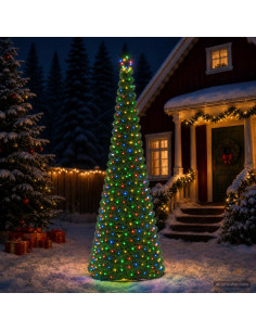 Albero di Natale in tinsel con luci LED e base EKENAS 300 cm