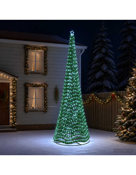 Albero di Natale in tinsel con luci LED e base EKENAS 500 cm