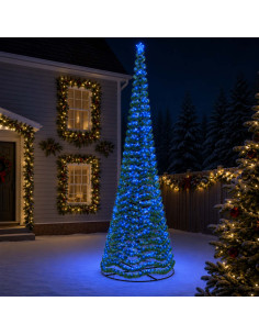 Albero di Natale in tinsel con luci LED e base EKENAS 500 cm