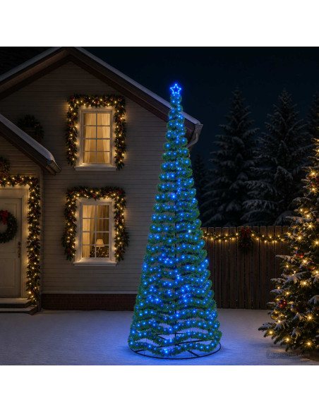 Albero di Natale in tinsel con luci LED e base EKENAS 400 cm
