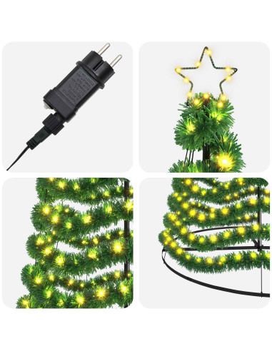 Albero di Natale in tinsel con luci LED e base EKENAS 400 cm