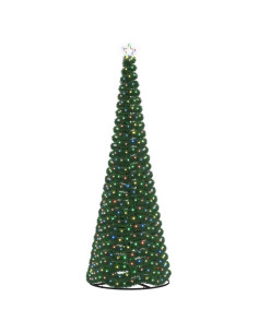 Albero di Natale in tinsel con luci LED e base EKENAS 300 cm 2