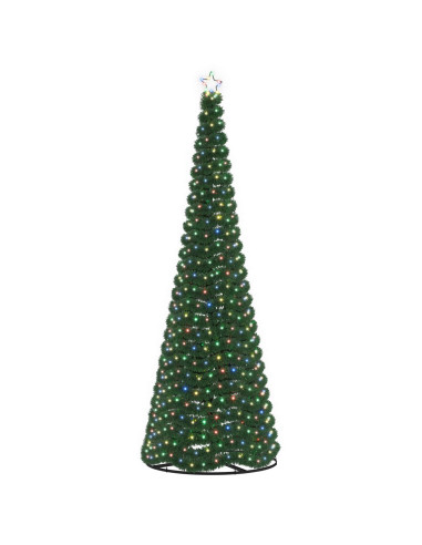 Albero di Natale in tinsel con luci LED e base EKENAS 300 cm