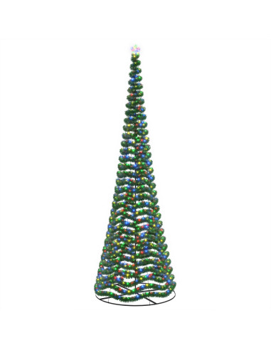 Albero di Natale in tinsel con luci LED e base EKENAS 500 cm