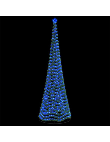 Albero di Natale in tinsel con luci LED e base EKENAS 500 cm