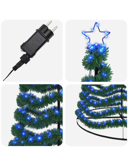 Albero di Natale in tinsel con luci LED e base EKENAS 400 cm