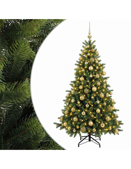 Albero di Natale artificiale con palline 180 cm 300 LED