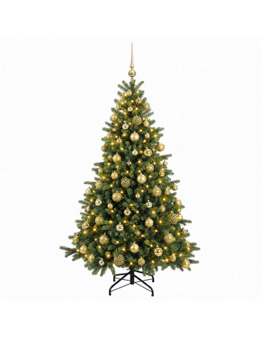 Albero di Natale artificiale con palline 180 cm 300 LED